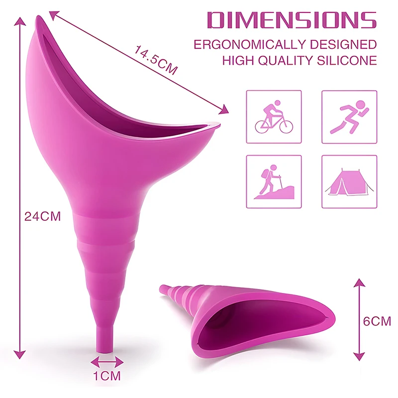 Female Urination Device Emergency Urinal Reusable Silicone Urinal Funnel for Women Standing Up Pee Funnel for Outdoor Camping