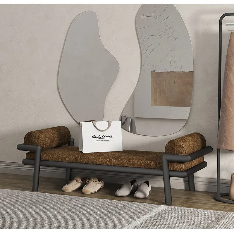 

Elegant Entryway Shoe Bench, Modern Asian Style Long Stool for Bedroom, Living Room or Closet Seating Space Saving Furniture
