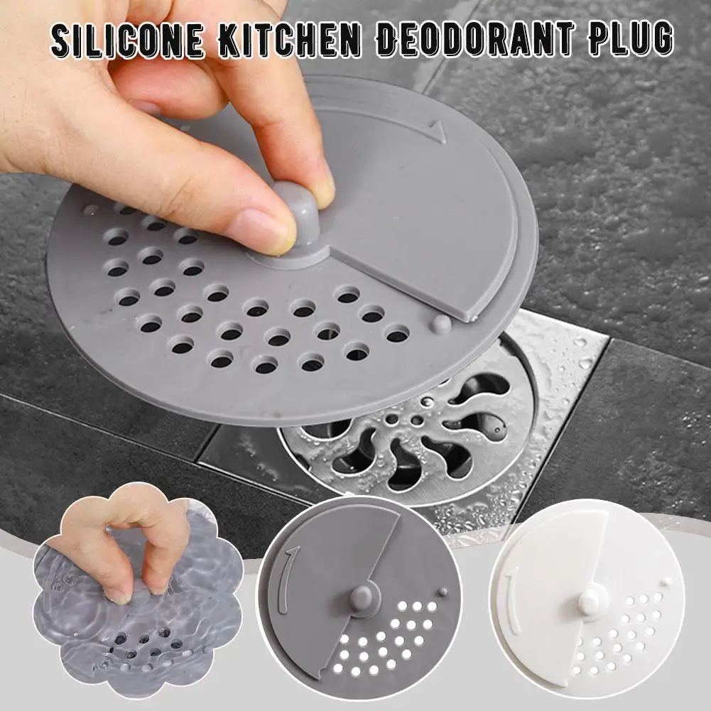 1/2pcs Silicone Kitchen Deodorant Plug Bathtub Shower Kitchen Accessories Floor Stopper Plug Bathroom Drain Silicone Deodor M4i6