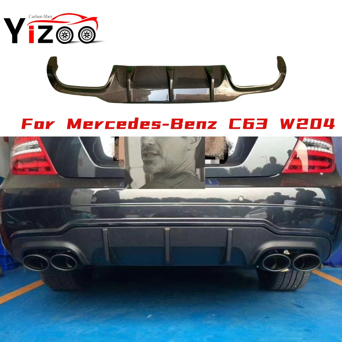 

Carbon Fiber Rear Bumper Lip Spoiler Guard Diffuser Plate Posterior Fit For Mercedes W204 C250 C300 C350 C63 AMG 2012-2015