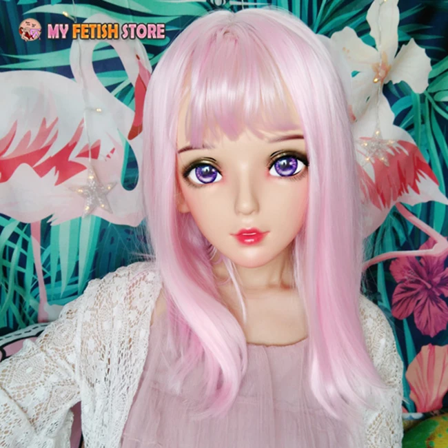 (Nan) Vrouwelijke Zoete Meisje Hars Half Hoofd Kigurumi BJD Masker Cosplay Japanse Anime Rol Lolita Masker Crossdress Pop Masker