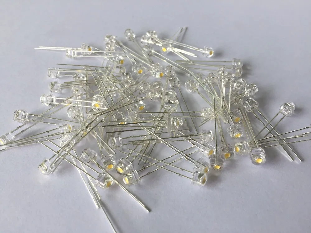 500Pcs/Lot F5 5mm 23 mm White Straw Hat Super bright LED Light Lamp Super Bright  Led Emitting Diode F5 LED light for DIY lights