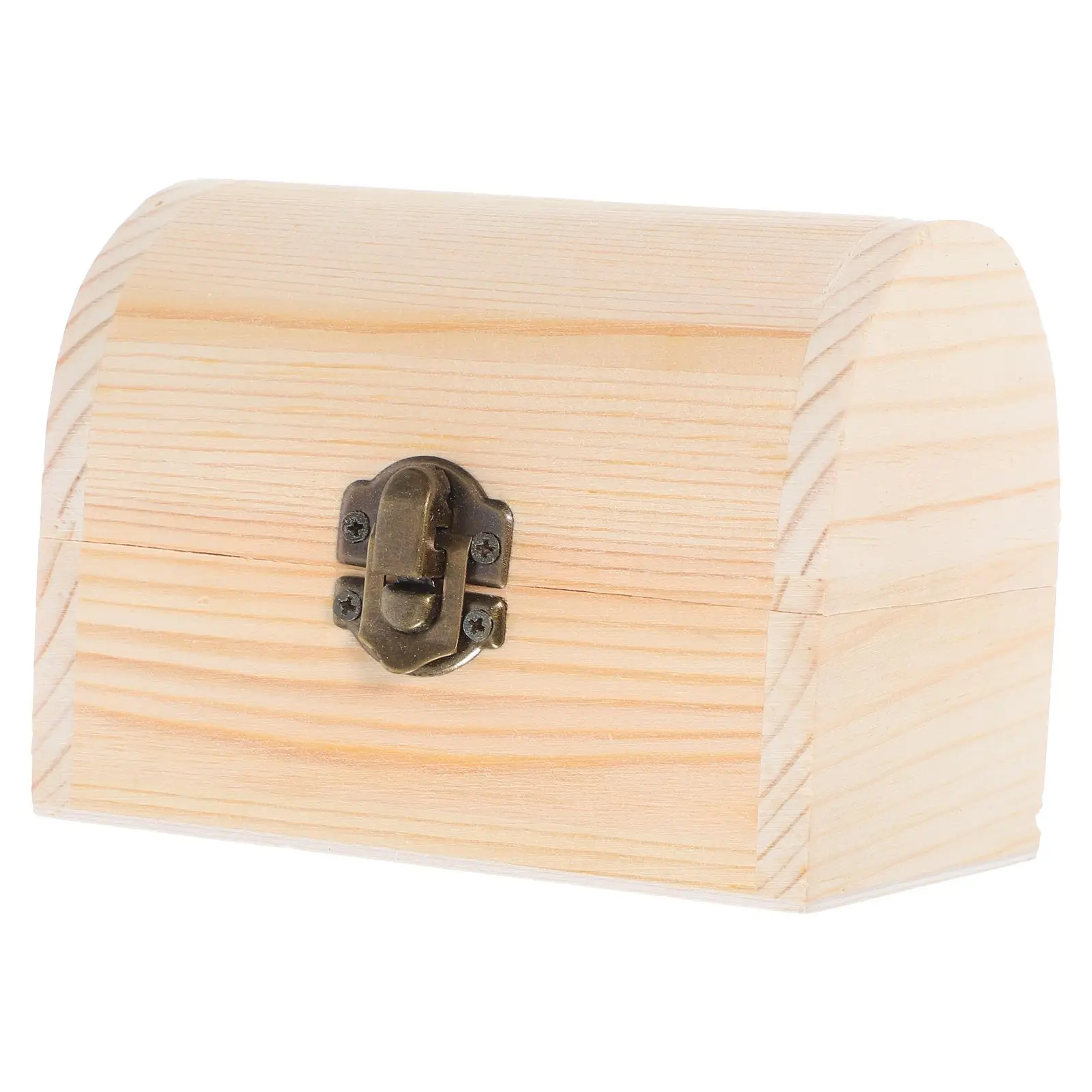 

Wooden Boxes 12 X8.2CM Unfinished Arched Lock Case for Crafts Vintage Decor Storage Durable EcoFriendly DIY Box
