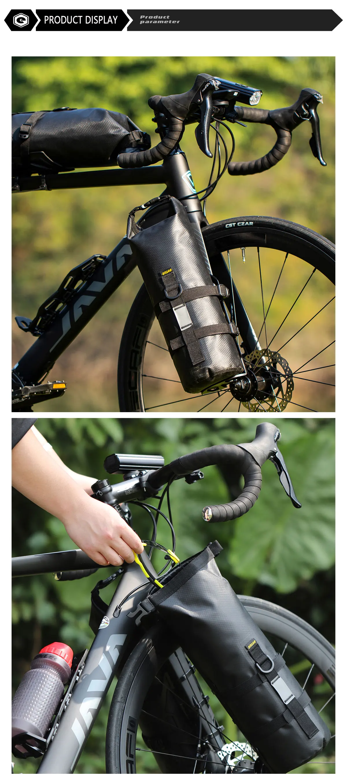 ENLEE Fahrrad Multifunktionale Vorderradgabeltasche Outdoor Wasserdichte Tasche 5L Kapazität Straße Mountainbike Langstrecken-Reisetasche – Detail 14
