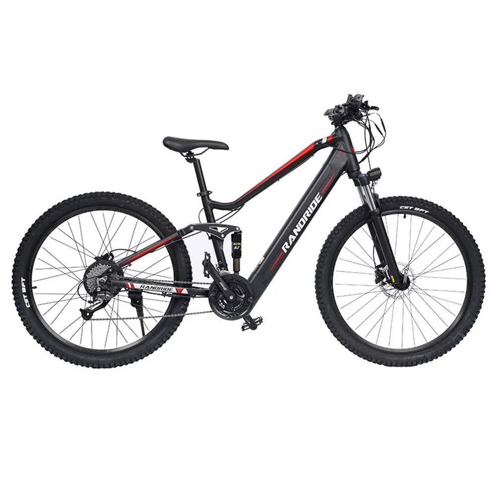 RANDRIDE YS90 Electric Bike 1000W Motor 45km/h Max Speed 48V 13.6Ah Battery 60-70km Max Range 27.5*2.4'' Tire 150kg Load