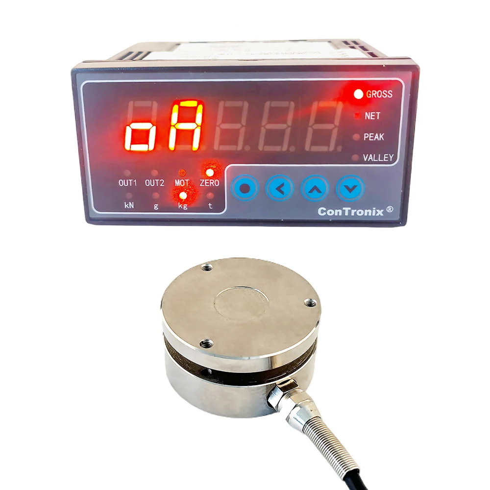 

ConTronix Digital Load Cell Controller with Pancake Pressure Sensor High Precision Weight Indicator Relay Output