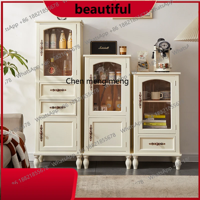 

Solid wood dining cabinet, American style small wine cabinet, living room kitchen storage cabinet, storage cabinet H