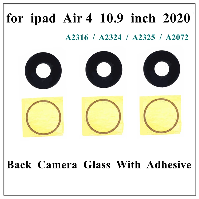 

10Pcs Back Rear Camera Glass Lens With Adhesive No Frame Cover Ring for Ipad Air 4 10.9 Inch 4th Gen 2020 Replacement Parts