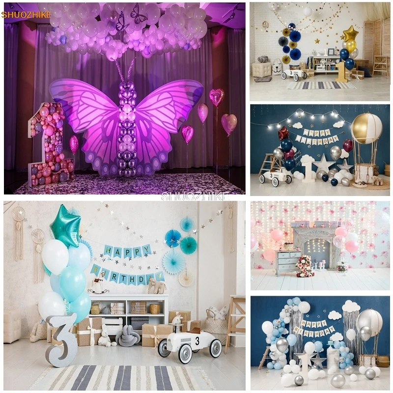 

SHUOZHIKE Birthday Photography Backdrops 1st Baby Shower Newborn Portrait Photo Background Party Studio PhotocallsET-10