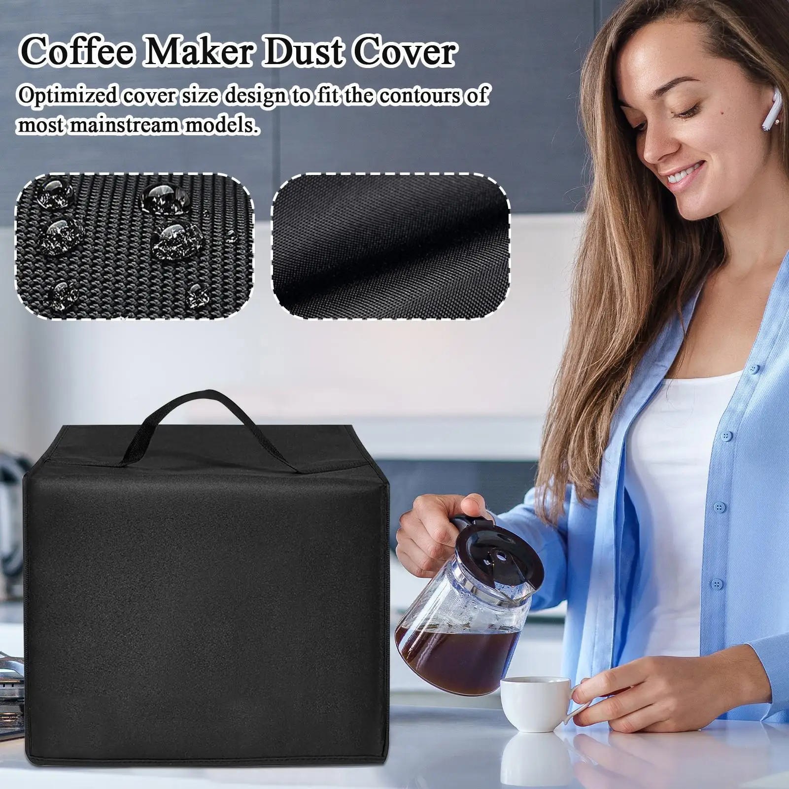 

Чехол для кофеварки, водонепроницаемый защитный чехол для кофеварки с верхней ручкой, устойчивый к ультрафиолетовому излучению нейлоновый протектор для отеля-ресторана