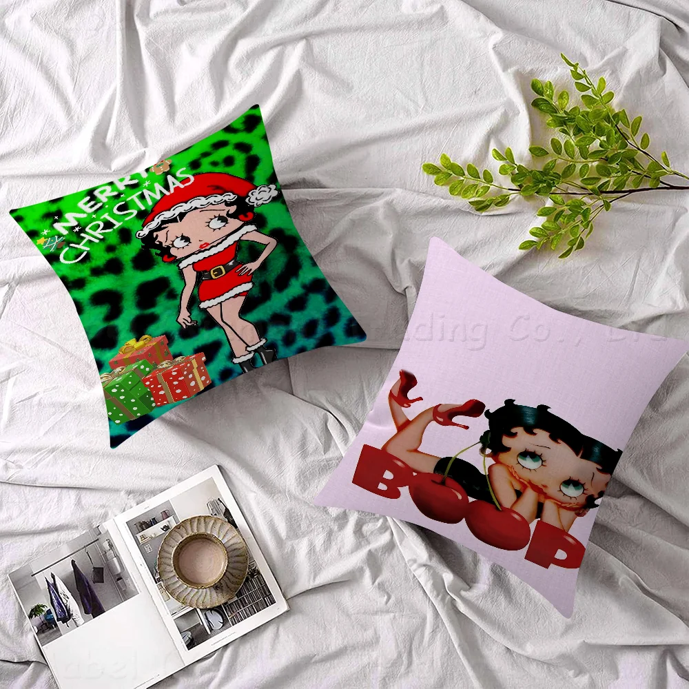 B-Betty-Cute-Boop AnimeOffice Cushion Pillowcase Car Cushion Cover45X45CM Lumbar Pillowcase Sofa Pillowcover