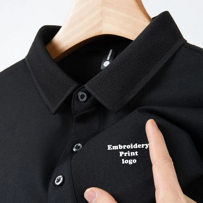 تخصيص شعار قميص بولو الرجال الصيف السراويل كم بولو رجل فاخر الرجال تي شيرت طباعة شعار LS-2407