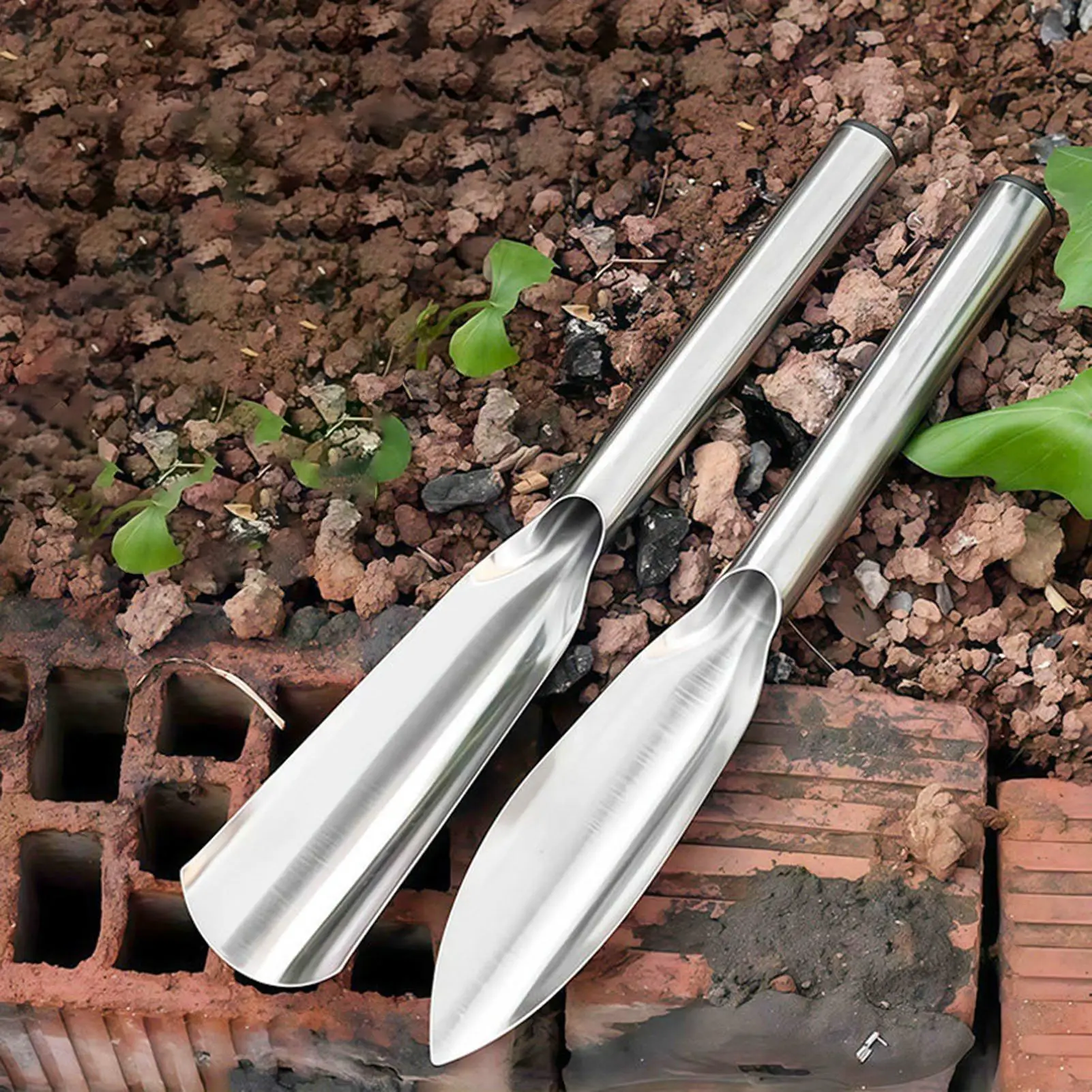 Soil Scoop For Indoor Plants Stainless Steel Digging Shovel Garden Scoop For Outdoor Yard Lawn Patio Balcony Farm Orchard