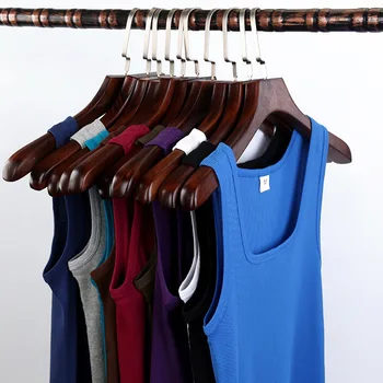 חולצת טנק ריב עם צוואר מרובע סולידית לאהובים, חולצת טי-שירט ללא שרוולים קלאסית לבנה שחורה, חולצת ג'ימבורי ספורט לנשים וגברים