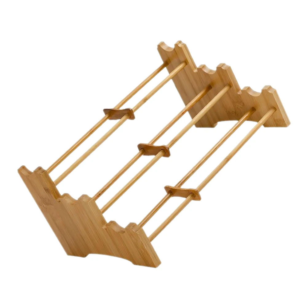 

Bamboo Tea Cup Storage Rack Holder Stand Drying Shelves Ceremony Accessories Teacup Organizer Set Home Office Use