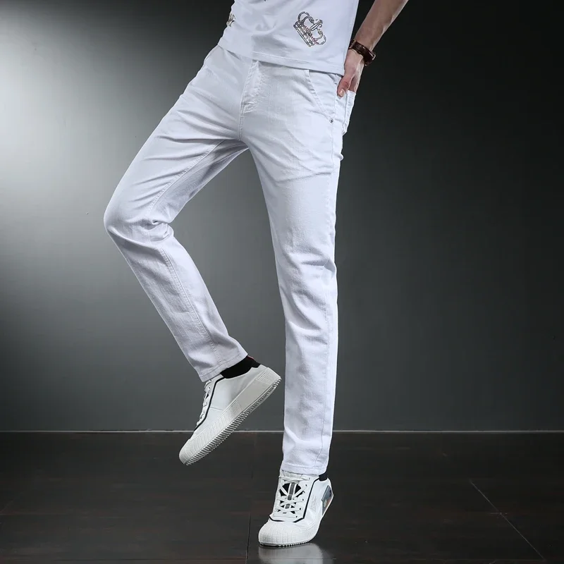 7 Kiểu Mới 2022 Nam Trắng Slim Quần Jean Cao Cấp Co Giãn Skinny Jeans Thêu Trang Trí Denim Quần Nam Thương Hiệu Quần Áo