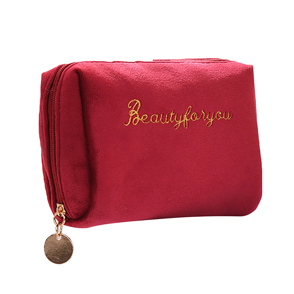 Women Zipper Mini Cosmetic Bags Lipstick Pouch Handbags Velvet Makeup Bags