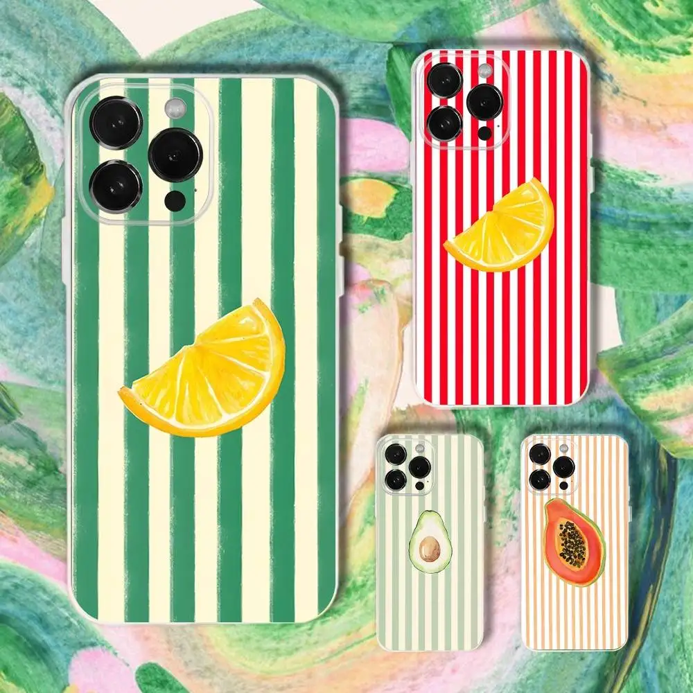 

Fresh Summer Fruit Lemon Cherry Phone Case For iPhone 17,16,15,14,13,12,11 Plus,Pro,Max,XR,XS,Plus,E,SE4,Mini Transparent Cover