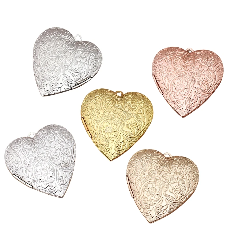 BoYuTe (4 pièces/lot) 40mm gros médaillon Photo en forme de coeur médaillon en laiton pendentif bricolage accessoires en gros