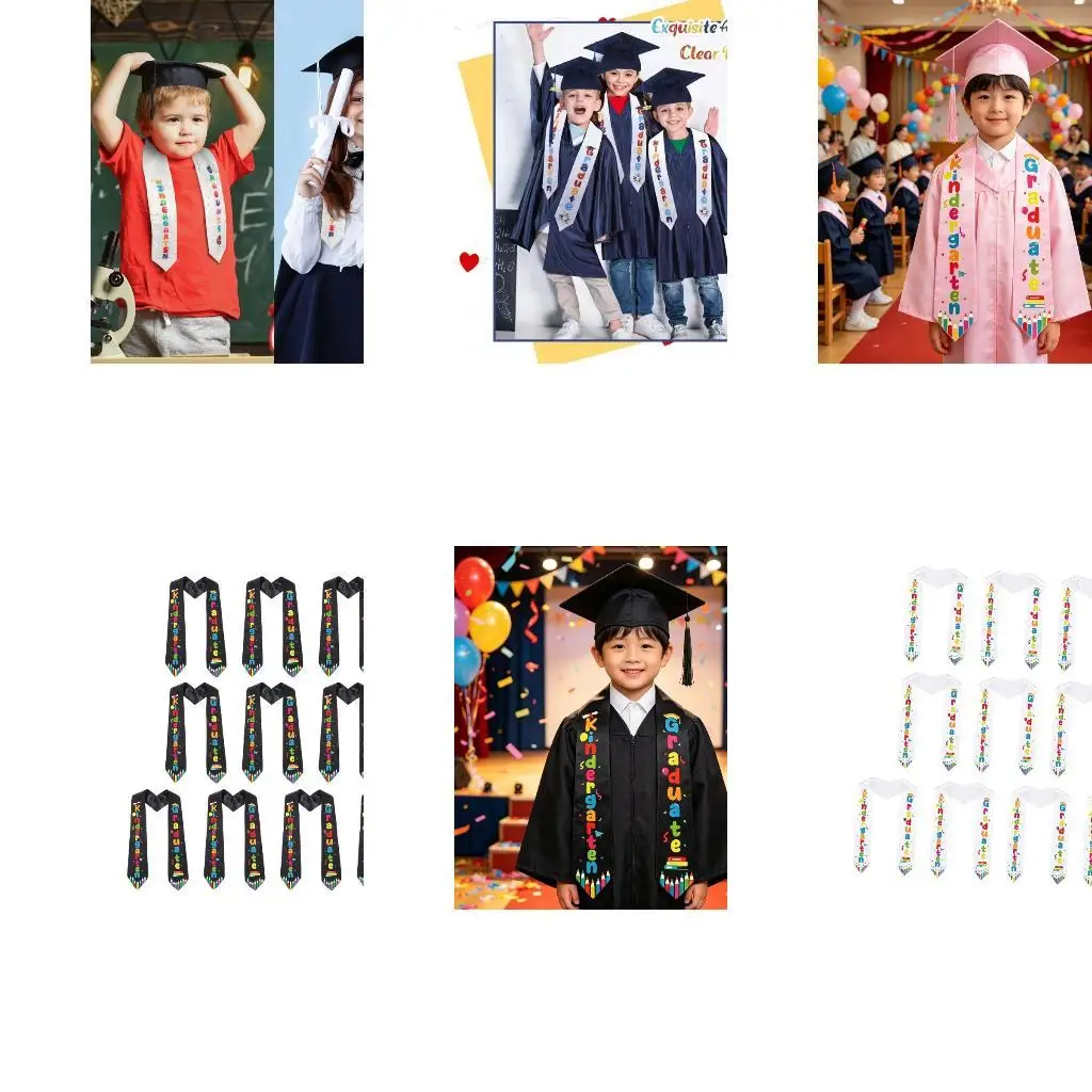 Unisex Colorful Pencil Design Satins Sash 130Cm Satins Ribbon Perfect For Various School Activities And Formal Wear Use  D2RC