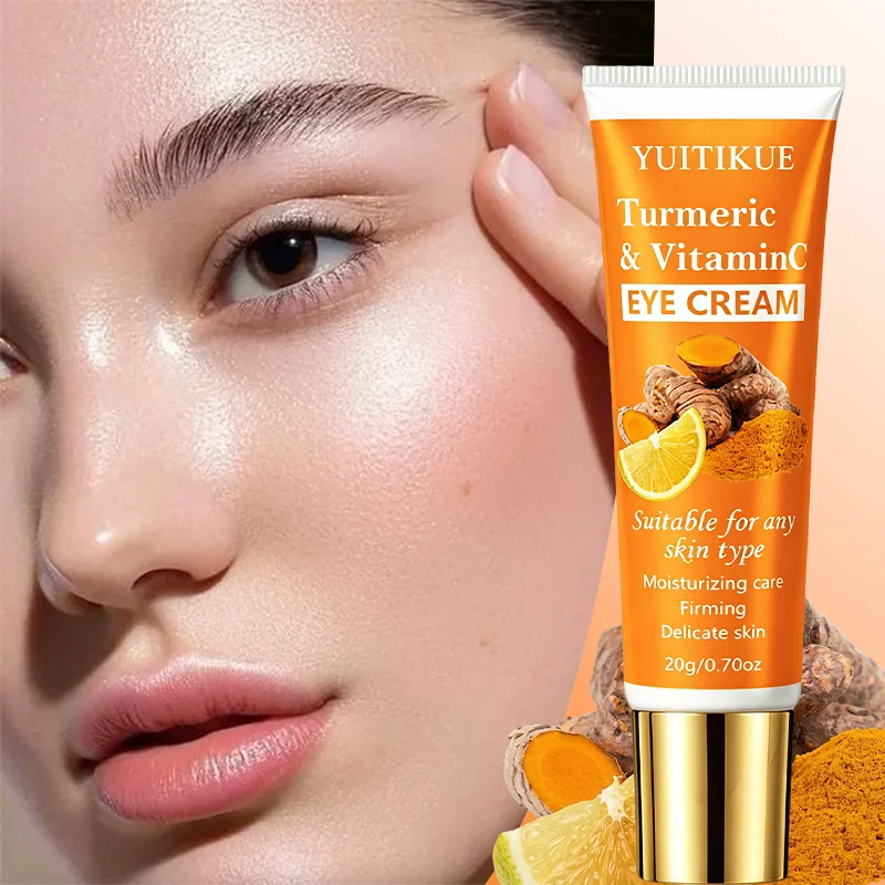 Turmeric Vitamin C Brightening Eye Cream 20g YUITIKUE Hydrate Firm Skin Soften Fine Lines Improve Dark Dull Under Eye Skin