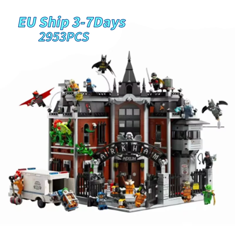 Ensemble de construction compatible Arkham Asylum, 2953 pièces, 76300, cadeau d'anniversaire et de Noël pour enfants et adultes, livraison rapide