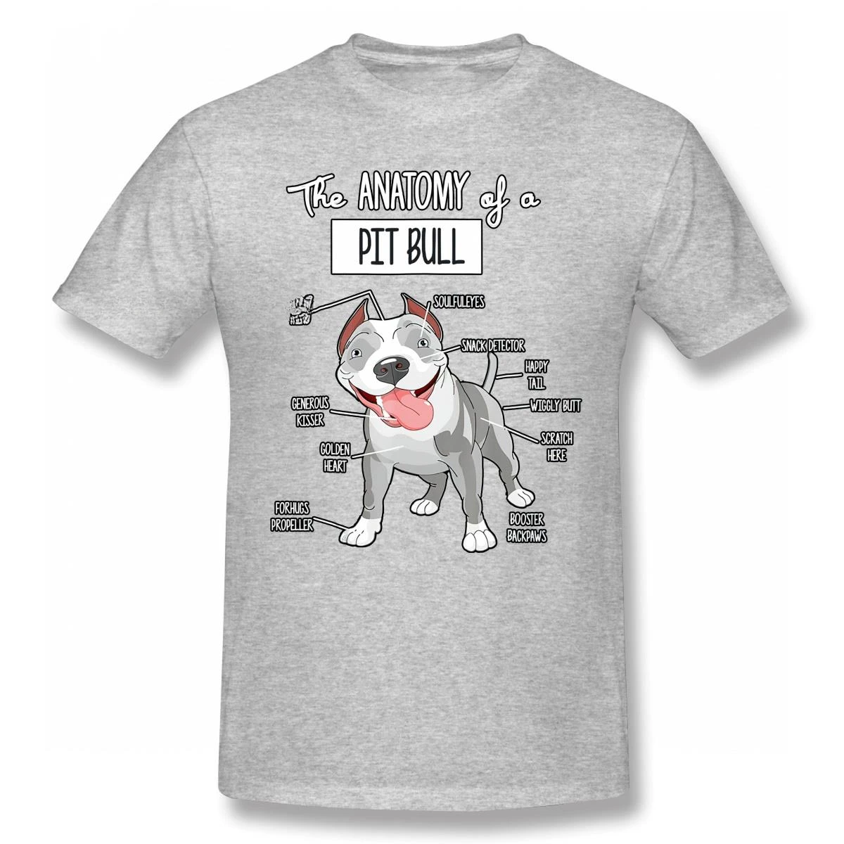 heavyweight Anatomy Of A Pitbull Dog Saving T Shirt Men High Quality Cotton Summer Short Sleeve Tshirt Brands Tee Top Gift