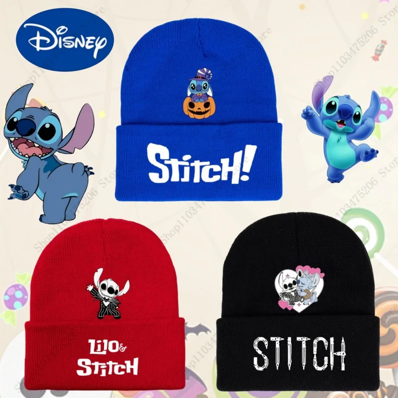 2024 New Stitch Disney Knitted Hat Autumn Winter Halloween Element Beanies UNISEX Warm Hip Hop Hats Skull Caps Winter