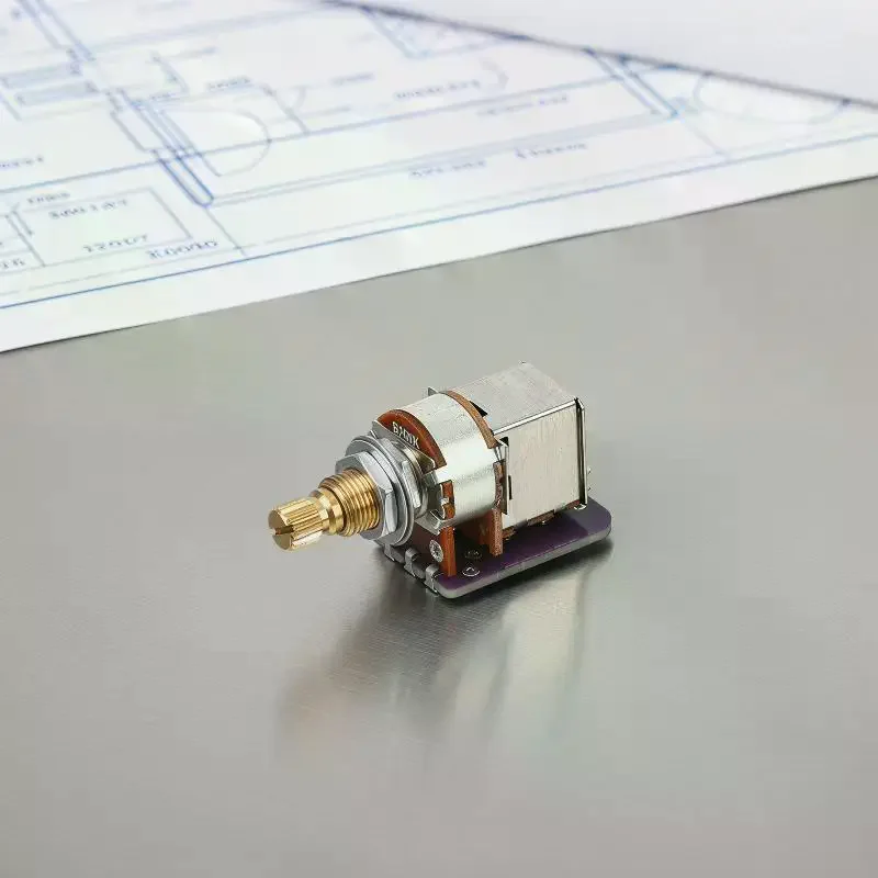 9.5mm Split Shaft Push-Pull Potentiometer for Guitar Bass - A250K/B250K/A500K/B500K Audio Taper, Brass Shaft, PCB Mount