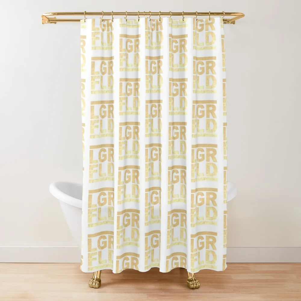 

LGRFLD – Lagerfeld gold on white Shower Curtain Anime Shower Bathroom Box Bathtub Curtain
