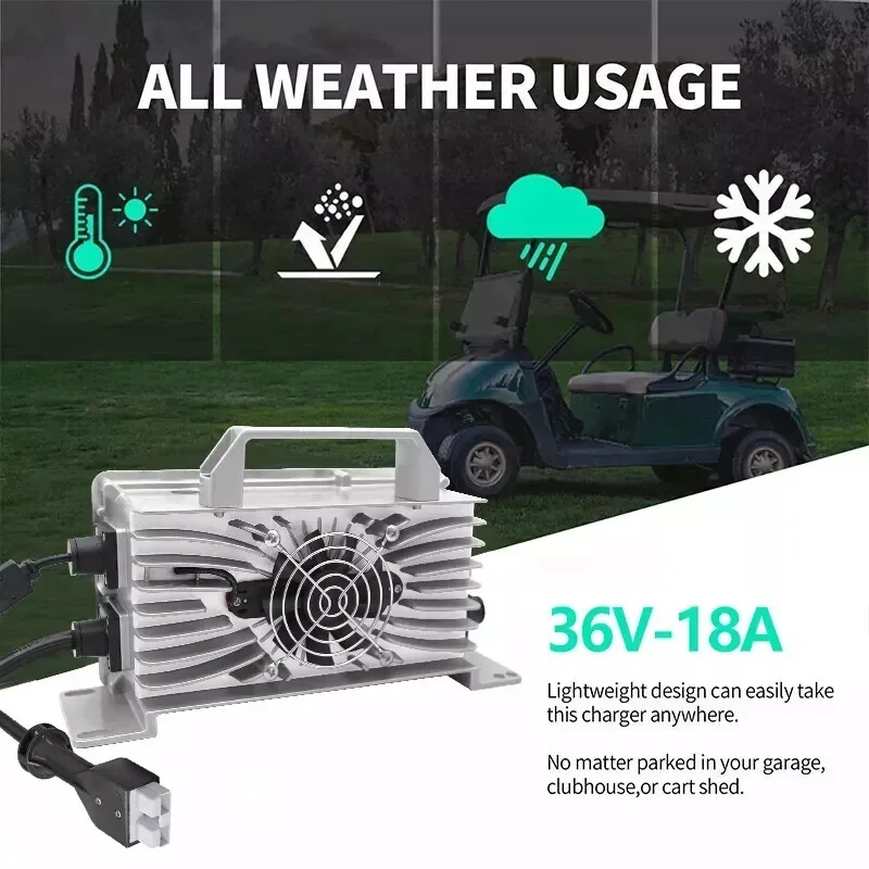 

18A 36V(43.8V) Lithium Battery Charger With SB50 Plug for EZGO Marathon Golf Cart Lead Acid Battery IP67 Waterproof