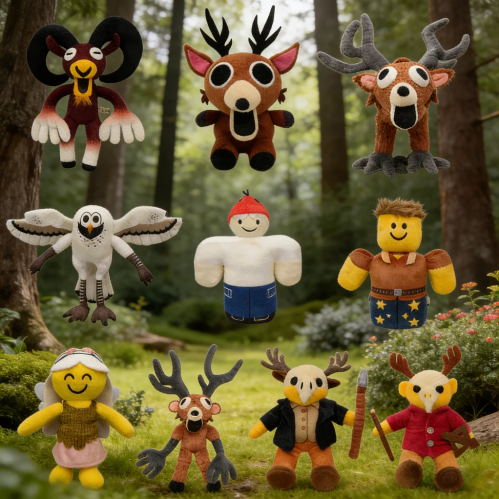 2027 99 nuits dans la forêt peluche ours cerf en peluche jeu drôle cadeau de noël périphériques d'anime poupée douce 2025 nouvelle poupée de cerf mignon
