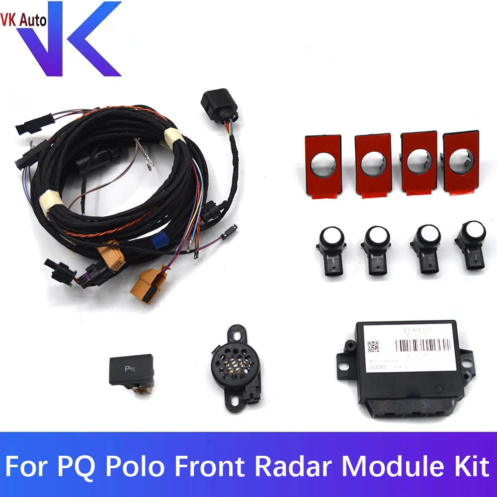 

For PQ Polo Front Radar Module Stand Holder Bracket Buzzer Cable Harness Kit 7E0 919 475 J 7E0919475J