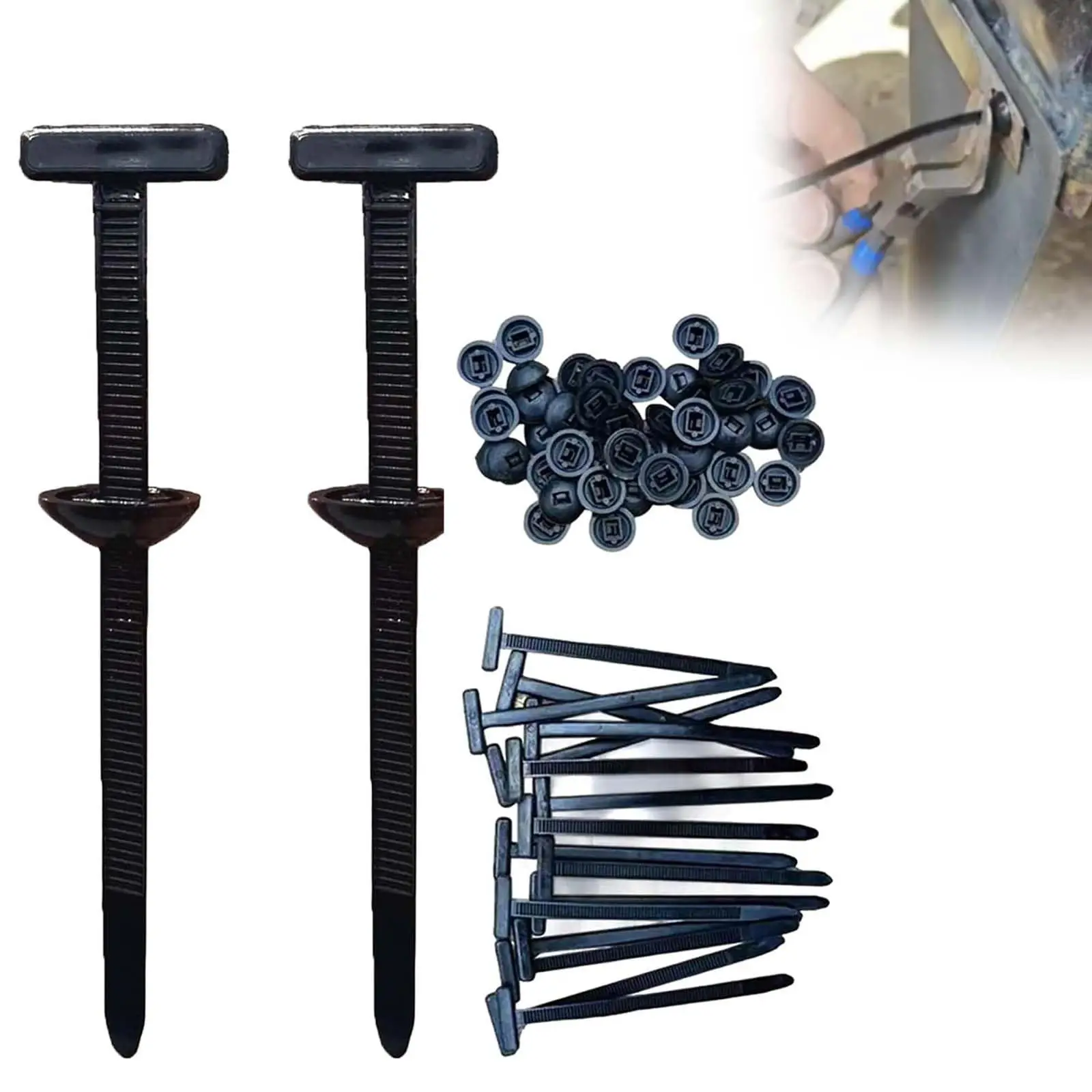 Improved Universal Nylon Body Clip Buckle，Heavy Duty UV Resistant Push Pin Fastener for Car Fender Mudguard Zipties