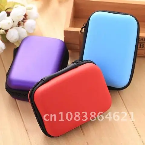 Mini Portable Headphone Storage Box Cable Earbuds Wire Phone Charger Case Colorful Travel Storage Bag For Earphone Data Cable