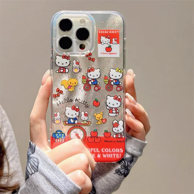 Case For iPhone 11 12 13 14 15 16 Pro Max x XS X XR 7 8 15 16 Plus cover Hello Kitty Sanrio Cute