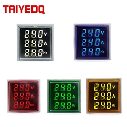 LED Digital Voltage Current Hertz Square Indicator Panel Meter Hole 22mm With 0-100ACT Voltmeter  Ammeter Frequency