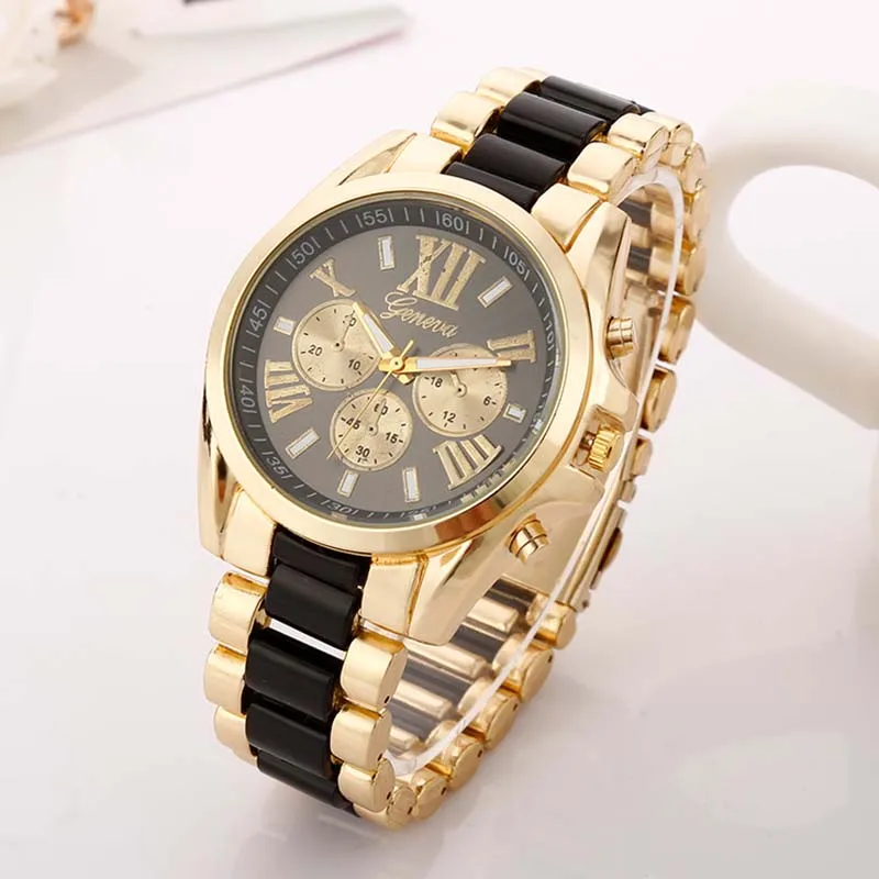 Men's Watch Ceramic Strap Business Trend Men's Watch Foreign Trade Fashion Fake Three-eye Steel Strap Set Quartz Men's Watch