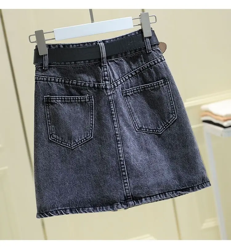 Minigonna floreale in Denim da donna, vita alta, gonne Jeans Slim, avvolte, gonna corta a trapezio, abbigliamento primaverile, estate, nuovo, 2024