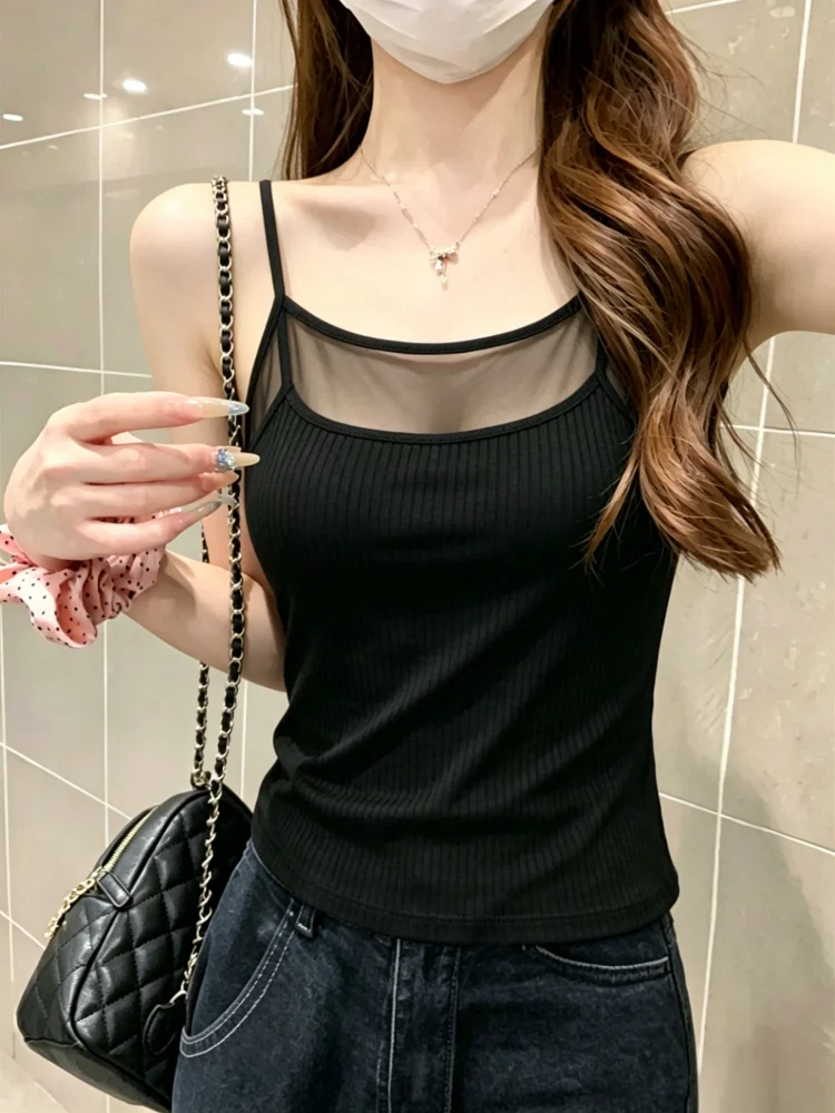 Women's Slim Fit Cotton Tank Top Sleeveless Summer Inner Wear Outerwear Base Layer Big Size Fat MM Clothing Simple Style