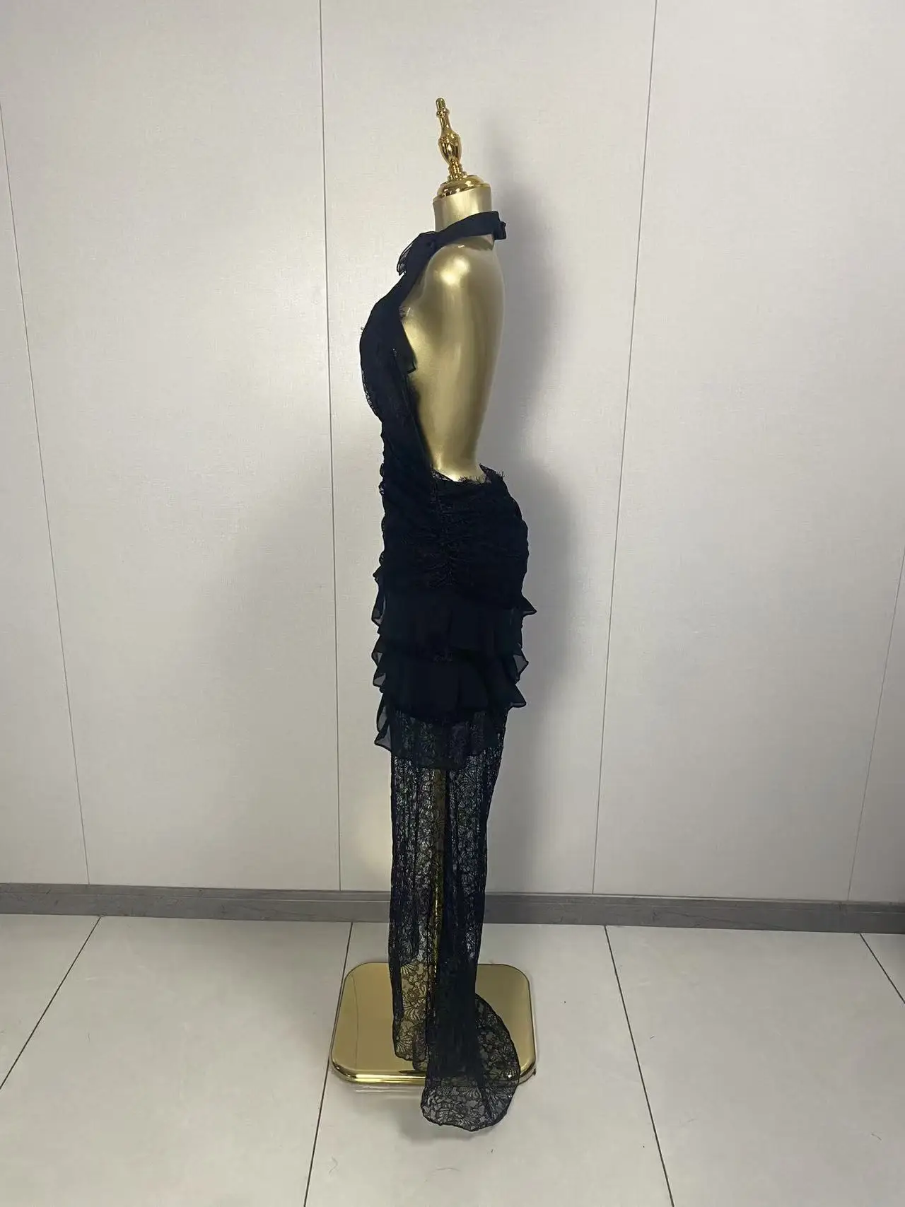 2025 신상 여성 섹시 슬리브리스 딥 V넥 레이스 블랙 바디콘 드레스 2025 우아한 이브닝 클럽 럭셔리 생일 파티 드레스