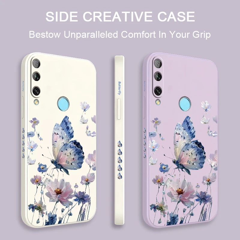 Case For Huawei Y7 Pro Y7A Y7P Y9 Prime 2019 Painting Luxury Flowers Butterfly Silicone Soft Shockproof Bumper Back Phone Cover