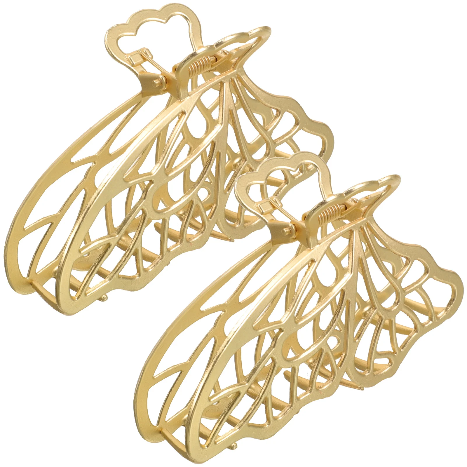 

2 Pcs Metal Hair Clip Butterfly Hollow Design Women Headdress Comfortable Wedding Party Accessories Shaped Bobby Clips
