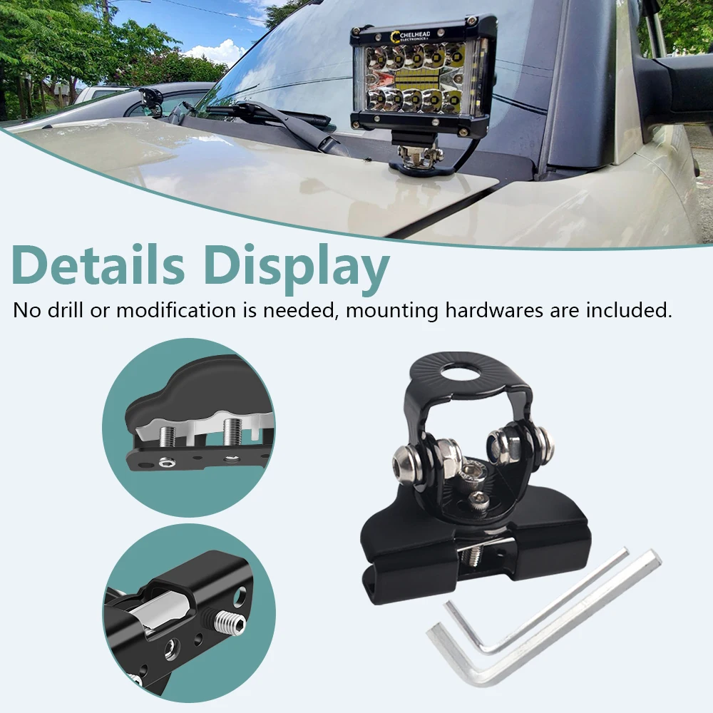Led Light Hood Cover Mount Bracket Bar Led Work Pods Fog Lights Stand  Holder for Universal Cars Offroad 4x4 SUV Black 2PCS - AliExpress