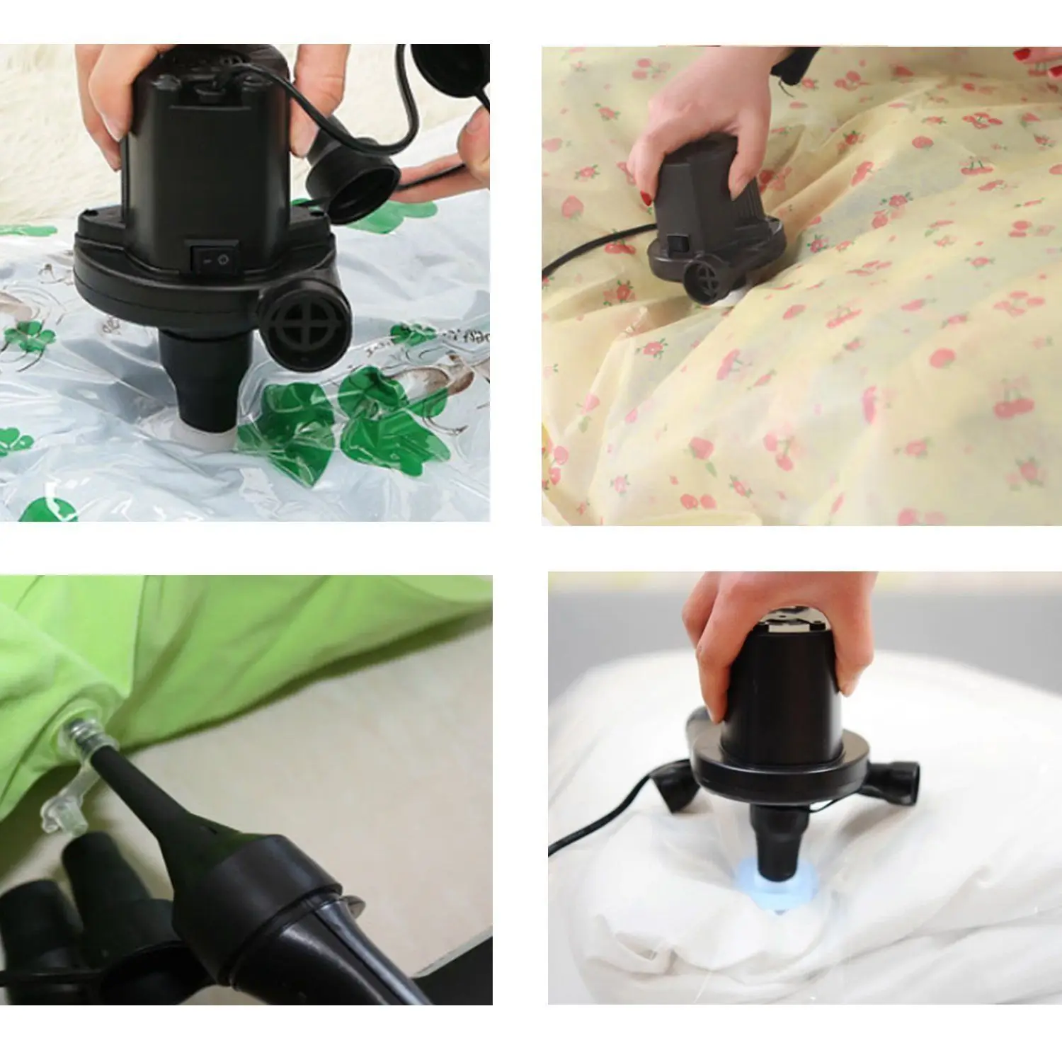 

Electric Air Pump Quick Inflate Deflate Car Home Portable Nozzles For Air Mattress Pool Raft Boat Bed Uk Plug