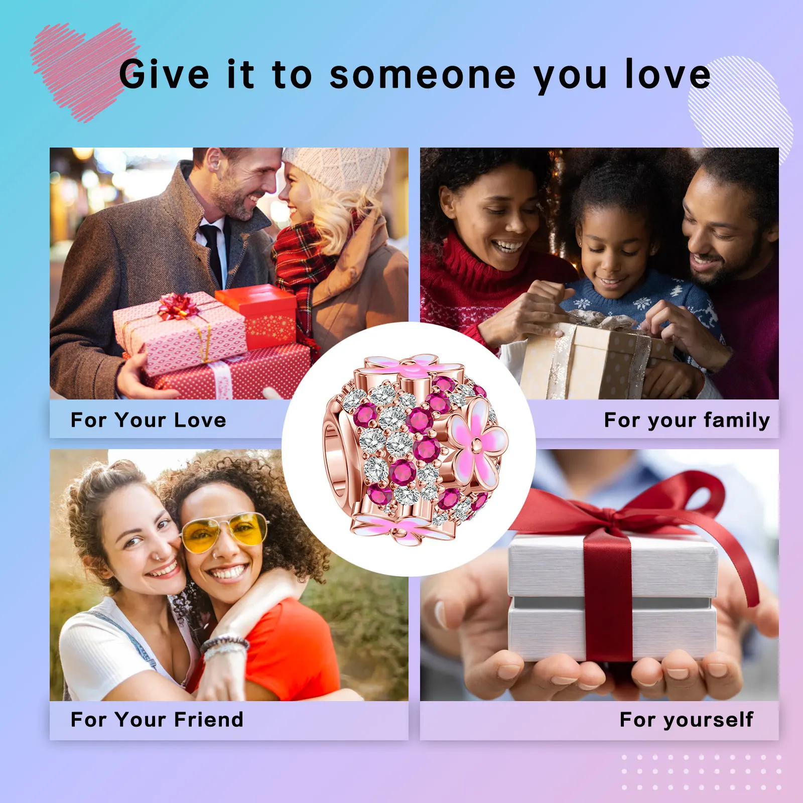 925 فضة الوردي ارتفع الذهب زهرة Charm صالح الأصلي باندورا Charms أساور النساء DIY بها بنفسك مجوهرات هدية