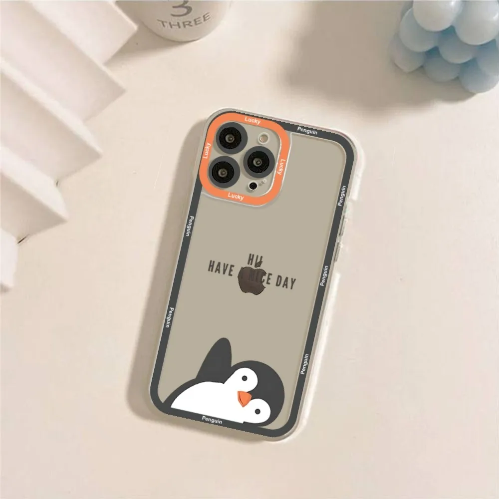 Cute Lovely Penguin Phone Case For IPhone 11,12,13,14,15,15 Pro,13 Promax,14 Plus,15 Mini,16,16plus,16promax