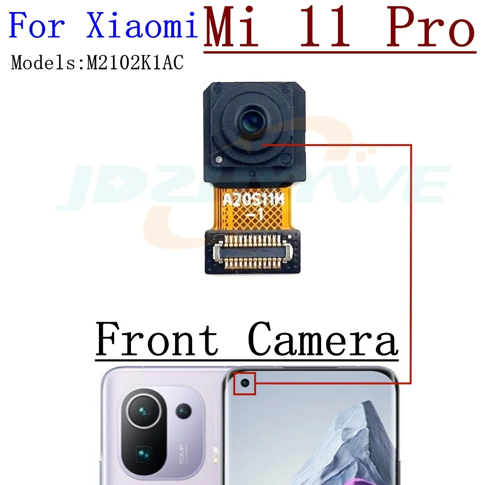 Back Facing Camera For Xiaomi Mi 11 Pro Ultra Ultrawide+Depth+Macro Front Selfie Samll Rear Camera Flex Cable Part