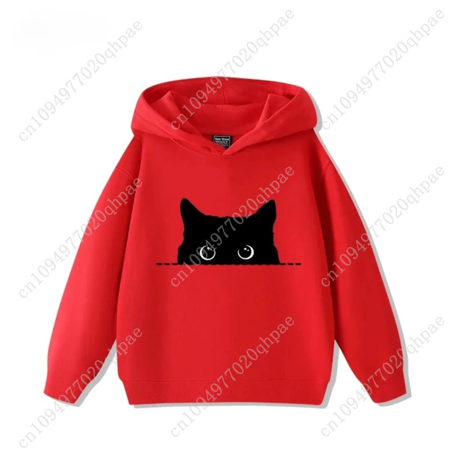 New Cat-printed Hoodies for Boys and Girls in Autumn and Winter 2025, Comfortable and Soft Children's Tops