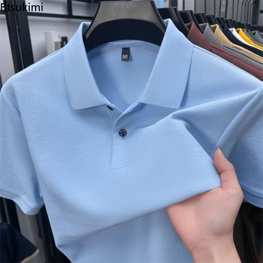 

Men's 100% Cotton Polo Shirts Casual Breathable Summer T-shirt Ideal for Men Golf and Sports Business Casual Silky Finish Male